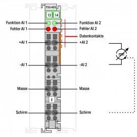 WAGO | 753-452 | 2-CHANNEL ANALOG INPUT; 0 … 20 MA; DIFFEREN