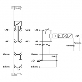 WAGO | 753-452 | 2-CHANNEL ANALOG INPUT; 0 … 20 MA; DIFFEREN