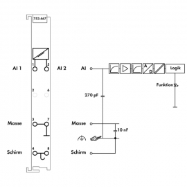 WAGO | 753-467 | 2-CHANNEL ANALOG INPUT; 0 ... 10 VDC; SINGL