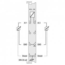 WAGO | 753-467 | 2-CHANNEL ANALOG INPUT; 0 ... 10 VDC; SINGL