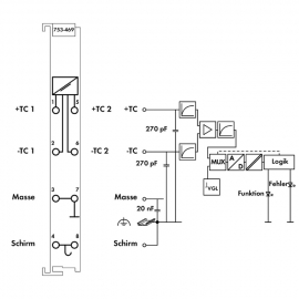 WAGO | 753-469 | 2-CHANNEL ANALOG INPUT; THERMOCOUPLE K; DIA