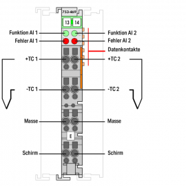 WAGO | 753-469 | 2-CHANNEL ANALOG INPUT; THERMOCOUPLE K; DIA