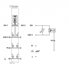 WAGO | 753-509 | 2-CHANNEL DIGITAL OUTPUT; 230 VAC; 0.3 A; S