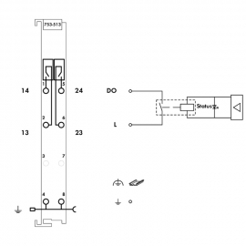 WAGO | 753-513 | 2-CHANNEL RELAY OUTPUT; AC 250 V; 2.0 A; PO