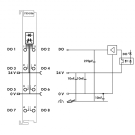 WAGO | 753-536 | 8-CHANNEL DIGITAL OUTPUT; 24 VDC; 0.5 A; LO