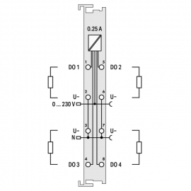 WAGO | 753-540 | 4-CHANNEL DIGITAL OUTPUT; 230 VAC; 0.25 A;