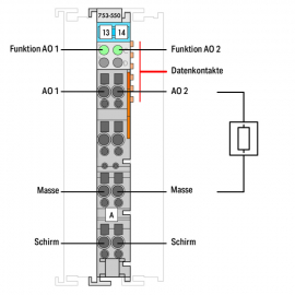 WAGO | 753-550 | 2-CHANNEL ANALOG OUTPUT; 0 ... 10 VDC; LIGH