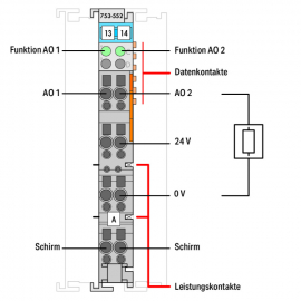 WAGO | 753-552 | 2-CHANNEL ANALOG OUTPUT; 0 … 20 MA; LIGHT G