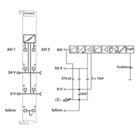 WAGO | 753-552 | 2-CHANNEL ANALOG OUTPUT; 0 … 20 MA; LIGHT G