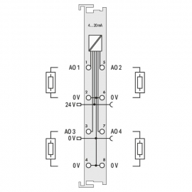 WAGO | 753-555 | 4-CHANNEL ANALOG OUTPUT; 4 … 20 MA; LIGHT G