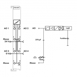 WAGO | 753-557 | 4-CHANNEL ANALOG OUTPUT; ±10 VDC; LIGHT GRA