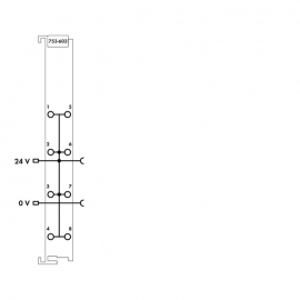 WAGO | 753-603 | POTENTIAL DISTRIBUTION; 8-WAY 24 V; LIGHT G