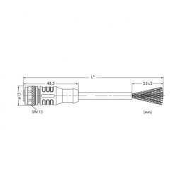 WAGO | 756-1101/060-020 | PROFIBUS CABLE, STRAIGHT; 2 M; FIT