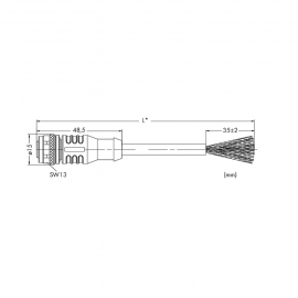 WAGO | 756-1101/060-050 | PROFIBUS CABLE, STRAIGHT; 5 M; FIT