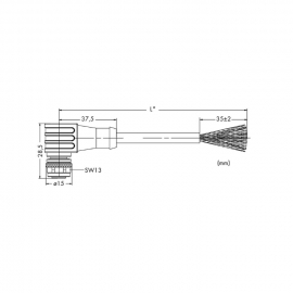 WAGO | 756-1102/060-020 | PROFIBUS CABLE, ANGLED; 2 M; FITTE