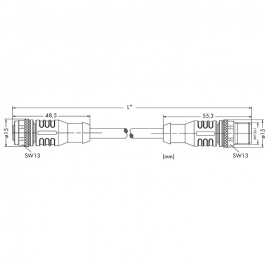 WAGO | 756-1105/060-020 | PROFIBUS CABLE, STRAIGHT; 2 M; FIT