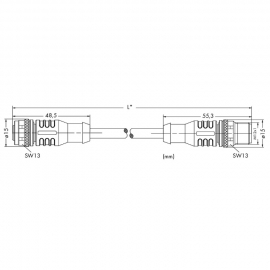 WAGO | 756-1105/060-050 | PROFIBUS CABLE, STRAIGHT; 5 M; FIT