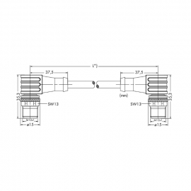 WAGO | 756-1604/060-020 | SERCOS CABLE, ANGLED; 2 M; FITTED