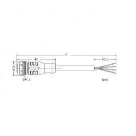 WAGO | 756-3101/040-020 | POWER SUPPLY CABLE, STRAIGHT; 2 M;