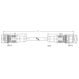 WAGO | 756-3105/040-002 | POWER SUPPLY CABLE, STRAIGHT; 0.2