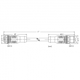 WAGO | 756-3105/040-010 | POWER SUPPLY CABLE, STRAIGHT; 1 M;