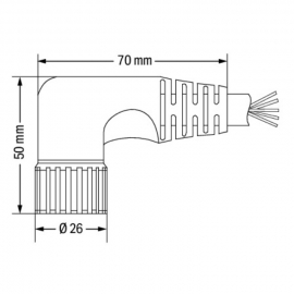 WAGO | 756-3202/120-100 | CONNECTING CABLE; ANGLED; 12-POLE;