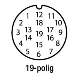 WAGO | 756-3204/190-050 | CONNECTING CABLE; ANGLED; 19-POLE;