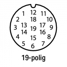 WAGO | 756-3204/190-100 | CONNECTING CABLE; ANGLED; 19-POLE;