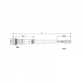 WAGO | 756-5101/030-015 | SENSOR/ACTUATOR CABLE; FITTED ON O