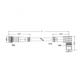 WAGO | 756-5202/030-010 | SENSOR/ACTUATOR CABLE; FITTED ON B