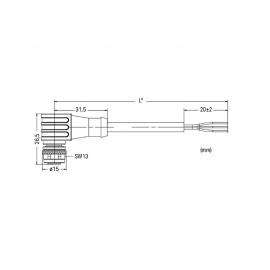 WAGO | 756-5302/030-015 | SENSOR/ACTUATOR CABLE; FITTED ON O