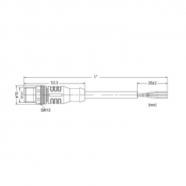 WAGO | 756-5311/030-015 | SENSOR/ACTUATOR CABLE; FITTED ON O