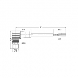 WAGO | 756-5312/030-015 | SENSOR/ACTUATOR CABLE; FITTED ON O