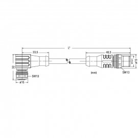 WAGO | 756-5403/030-020 | SENSOR/ACTUATOR CABLE; FITTED ON B