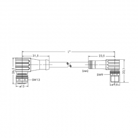 WAGO | 756-5504/030-010 | SENSOR/ACTUATOR CABLE; FITTED ON B