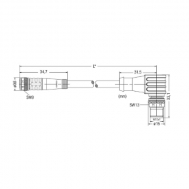 WAGO | 756-5508/030-010 | SENSOR/ACTUATOR CABLE; FITTED ON B