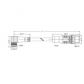 WAGO | 756-5509/030-010 | SENSOR/ACTUATOR CABLE; FITTED ON B