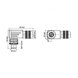 WAGO | 756-9211/060-000 | M12 PLUG; A-CODED; ANGLED; CONFIGU