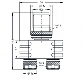 WAGO | 756-9301/040-000 | M12/M8 TWIN DISTRIBUTION CONNECTOR