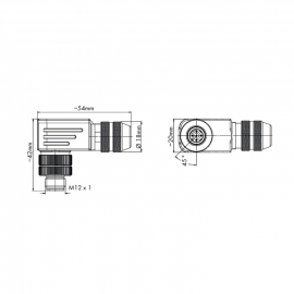 WAGO | 756-9403/060-000 | M12 PLUG; B-CODED; ANGLED; CONFIGU