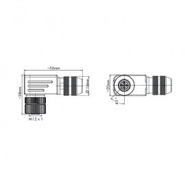 WAGO | 756-9404/060-000 | M12 SOCKET; B-CODED; ANGLED; CONFI