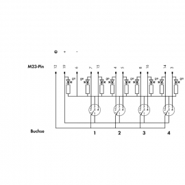 WAGO | 757-145 | M12 SENSOR/ACTUATOR BOX; 4-WAY; 5-POLE; M23