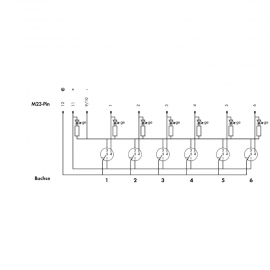 WAGO | 757-164 | M12 SENSOR/ACTUATOR BOX; 6-WAY; 4-POLE; M23