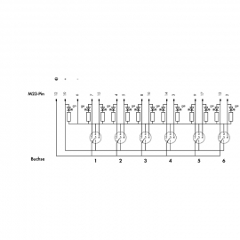 WAGO | 757-165 | M12 SENSOR/ACTUATOR BOX; 6-WAY; 5-POLE; M23