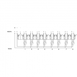 WAGO | 757-185 | M12 SENSOR/ACTUATOR BOX; 8-WAY; 5-POLE; M23