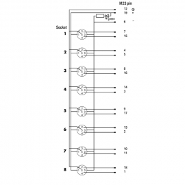WAGO | 757-185/100-000 | M12 SENSOR/ACTUATOR BOX; 8-WAY; 5-P