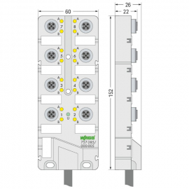 WAGO | 757-285/000-005 | M12 SENSOR/ACTUATOR BOX; 8-WAY; 5-P