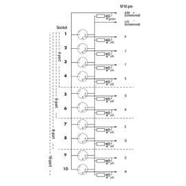 WAGO | 757-303 | M8 SENSOR/ACTUATOR BOX; 10-WAY; 3-POLE; M16