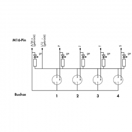 WAGO | 757-343 | M8 SENSOR/ACTUATOR BOX; 4-WAY; 3-POLE; M16