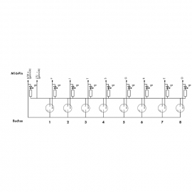 WAGO | 757-383 | M8 SENSOR/ACTUATOR BOX; 8-WAY; 3-POLE; M16